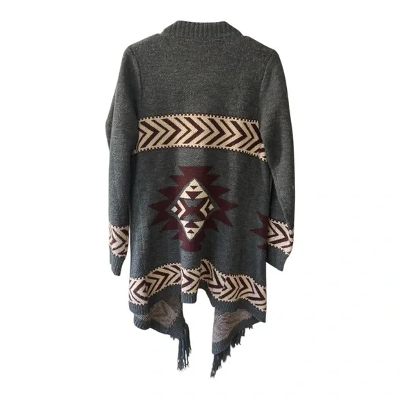 Bluenotes Shawl Aztec Fringe Western Sweater Size S Women - Picture 4 of 9